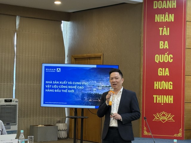 Ông Phan Chiến Thắng, Phó tổng giám đốc Masan High-tech Materials chia sẻ tại Hội thảo