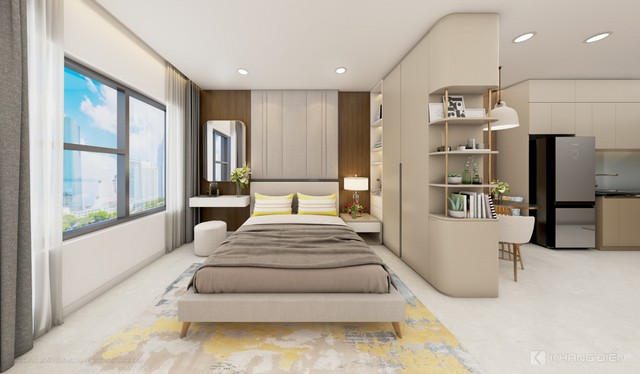 40 căn studio The Privia – Khang Điền đều có lô gia và cửa sổ tiếp xúc trực tiếp ánh sáng bên ngoài.