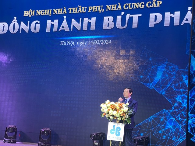 Ông Lê Viết Hải, Chủ tịch HĐQT HBC chia sẻ tại Hà Nội ngày 14/3. Ảnh Hải Yến
