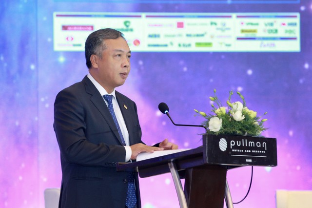 Ông Lê Trọng Minh ,Tổng Biên tập Báo Kl99ok phiên bản mới phát biểu tại diễn đàn. Ảnh Chí Cường.