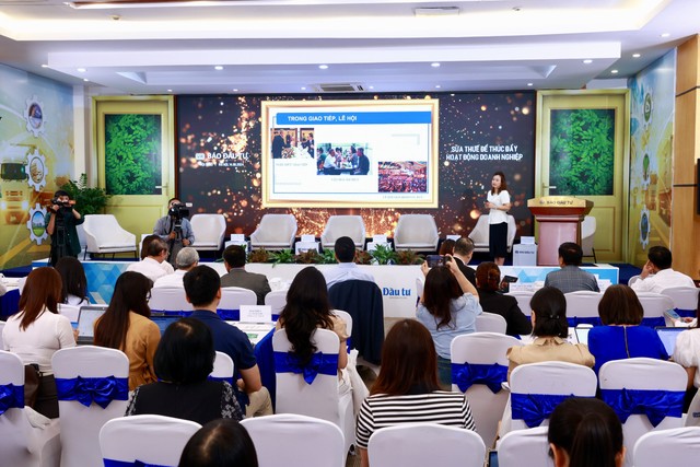 Bà Chu Thị Vân Anh chia sẻ tại Hội thảo "Sửa thuế để thúc đẩy Kl991.com World Cup 2026 Chính Thức" do Báo Kl99ok phiên bản mới tổ chức ngày 14/8. Ảnh Chí Cường.