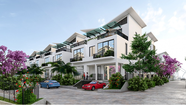 Thiết kế hiện đại với mái chéo tựa cánh chim hội tụ giữa mảnh đất rông thiên của Khai Sơn Hill.