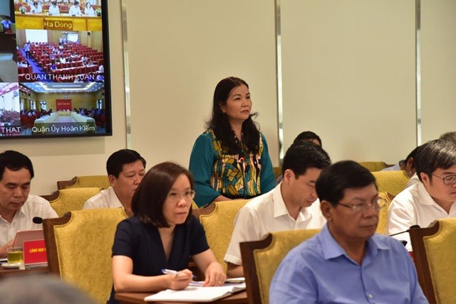 Phó giám đốc Sở Công thương Hà Nội Trần Thị Phương Lan phát biểu.