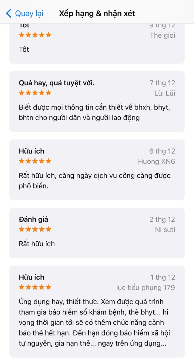 Ứng dụng VssID nhận được nhiều phản hồi tích cực từ người dùng.