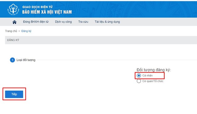 Màn hình đăng ký.
