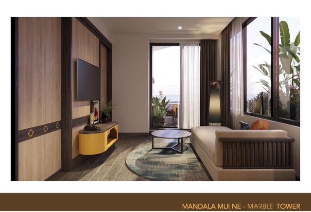 Không gian Marble được bài trí thông minh giữa sắc vàng lôi cuốn.