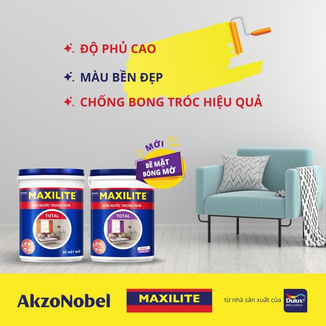 Maxilite là dòng sơn phổ thông nhưng có đầy đủ các tính năng cao cấp.