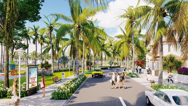 Không gian xanh mát, bình yên tại khu đô thị Sun Riverside Village. Ảnh phối cảnh minh họa.