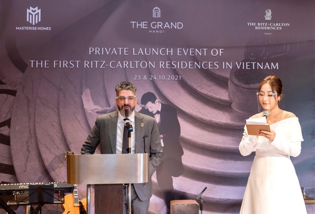 Ông Gibran Bukhari, Giám đốc khối Kl992 VIP Trang Chủ 2026, Masterise Homes tại sự kiện mở bán Khu căn hộ hàng hiệu Ritz-Carlton, Hanoi. Ảnh: Masterise Homes.