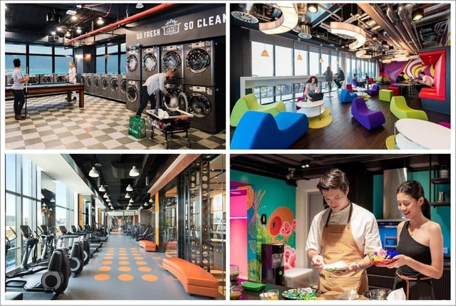 Không gian chia sẻ tại Lyf Đà Nẵng City, mô hình Co-living mang đến sự hợp tác, trải nghiệm chân thực cho du khách.