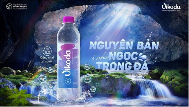 Thiết kế chai Nước khoáng thiên nhiên Vikoda mới.
