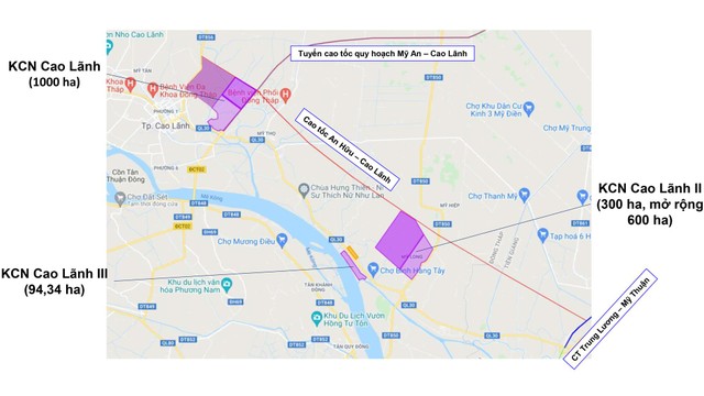 Bản đồ dự án KCN Cao Lãnh, KCN Cao Lãnh II và KCN Cao Lãnh III. Bản đồ dự án KCN Cao Lãnh, KCN Cao Lãnh II và KCN Cao Lãnh III.