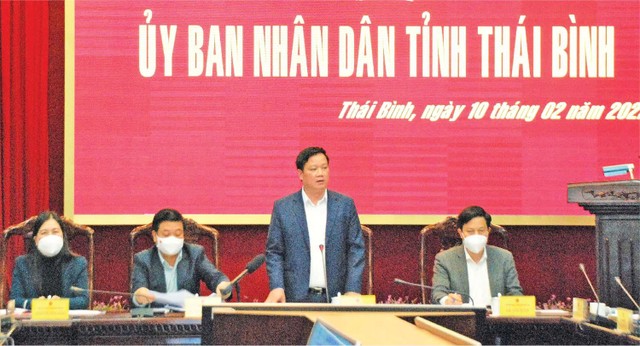 Phó bí thư Tỉnh ủy, Chủ tịch UBND tỉnh Thái Bình Nguyễn Khắc Thận cùng lãnh đạo UBND tỉnh triển khai kế hoạch tổ chức khởi công, động thổ 5 dự án chào xuân 2022.