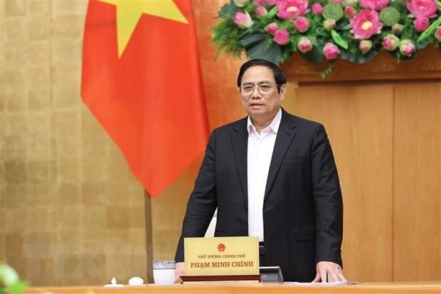 Thủ tướng Phạm Minh Chính chủ trì cuộc họp. (Ảnh: Dương Giang/TTXVN).