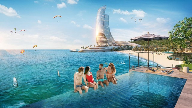 Siêu Tổ hợp Giải trí - Nghỉ dưỡng - Kl99ok phiên bản mới Hon Thom Paradise Island sẽ quy tụ những công trình xa hoa cùng dịch vụ đẳng cấp. Ảnh phối cảnh minh họa.