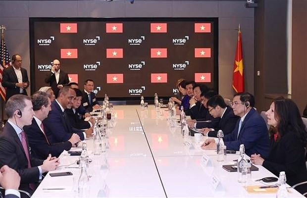 Thủ tướng Phạm Minh Chính dự Tọa đàm bàn tròn với CEO một số Kl994 game bài casino hấp dẫn/quỹ Kl99ok phiên bản mới niêm yết trên NYSE. (Ảnh: Dương Giang/TTXVN).
