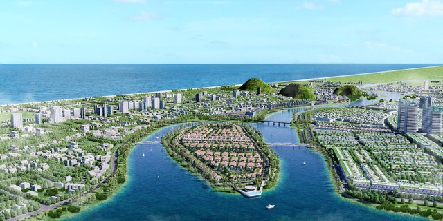 Sunneva Island (Đảo Ánh Dương) sở hữu vị trí đắc địa, mang giá trị phong thủy thịnh vượng. Ảnh phối cảnh minh họa.