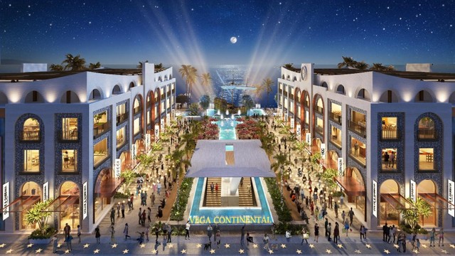 Vega Continental Shopping Plaza với 168 căn shophouse hình thành bán đảo thương mại shophouse “chạm sóng liền cát” còn lại duy nhất tại Nha Trang.