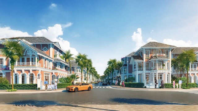 Kiến trúc tại Sunneva Island mang đậm phong cách Đông Dương hòa quyện cùng bản sắc Champa. Ảnh phối cảnh minh họa.