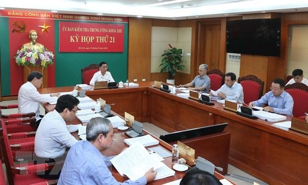 Ông Trần Cẩm Tú, Ủy viên Bộ Kl991.com tải ứng dụng, Bí thư Trung ương Đảng, Chủ nhiệm Ủy ban Kiểm tra Trung ương chủ trì kỳ họp. (Ảnh: Lâm Khánh/TTXVN).
