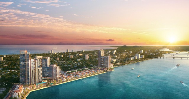 Tổ hợp Sun Riva Vista sẽ thắp sáng bờ Đông sông Hàn, nâng tầm diện mạo đô thị Đà Nẵng. Ảnh phối cảnh minh họa.