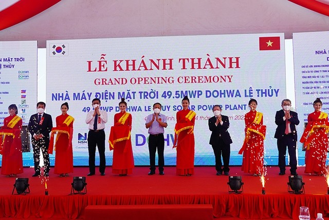 Năm 2022, tỉnh Quảng Bình đã tổ chức khánh thành Nhà máy điện mặt trời Dohwa Lệ Thủy có tổng vốn Kl99ok phiên bản mới hơn 1.000 tỷ đồng. Nguồn: Sở Công thương.