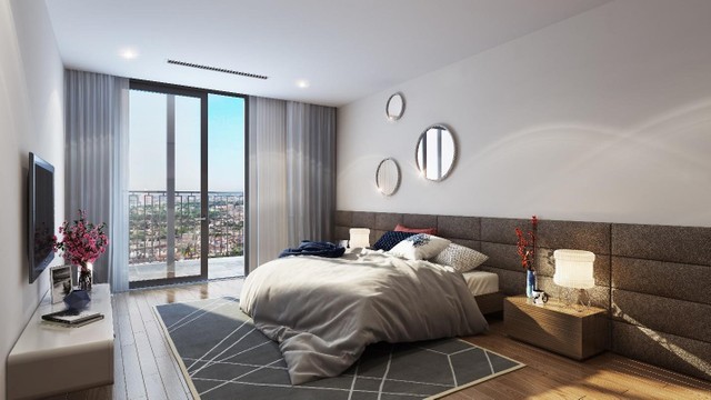 Hinode City sử dụng cửa kính Low-E giúp căn hộ thông thoáng và đón được nhiều ánh sáng tự nhiên. Ảnh HT.