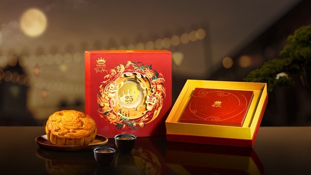 Hộp bánh Trung Thu phiên bản kỷ niệm 25 năm của Kinh Đô. (Ảnh nguồn: Modelez Kinh Đô Việt Nam).