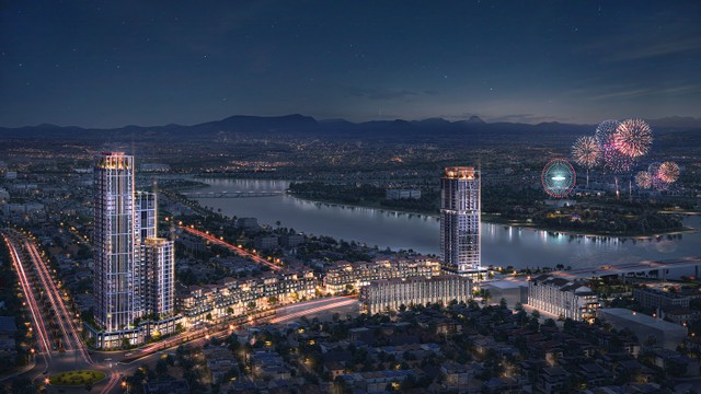 Kiến trúc thiết kế Sun Cosmo Residence Da Nang mang giá trị vượt thời gian. Ảnh phối cảnh minh họa.