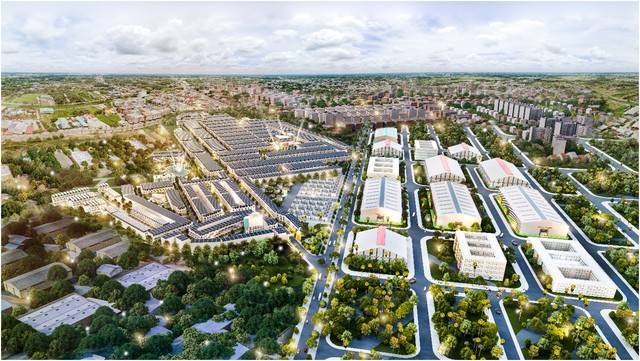 Phối cảnh tổng thể khu đô thị Estella City đẳng cấp và hiện đại.
