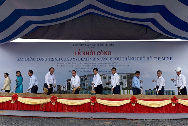 Hình ảnh tại lễ khởi công xây dựng công trình Cơ sở 2-Bệnh viện Ung bướu TPHCM. Ảnh: VGP/Quang Hiếu