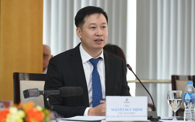 Ông Nguyễn Duy Thịnh, Chủ tịch HNX trao đổi tại Tọa đàm. Ảnh: Dũng Minh
