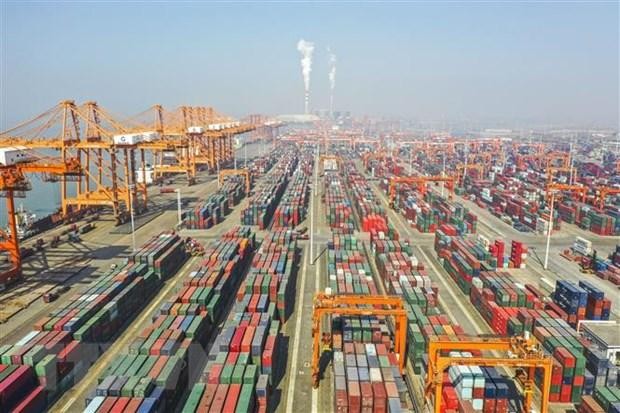Quang cảnh cảng hàng hóa ở Khâm Châu, khu tự trị dân tộc Choang Quảng Tây, Trung Quốc, ngày 14/1/2021. (Ảnh: THX/ TTXVN)