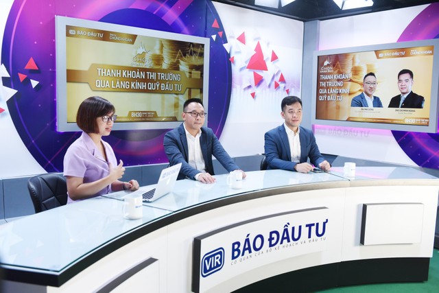 Các chuyên gia tham gia Talkshow Chọn danh mục (phần 2) kỳ 3: Thanh khoản thị trường qua lăng kính quỹ Kl99ok phiên bản mới: Ông Cao Minh Hoàng, Giám đốc Kl99ok phiên bản mới IPA AM (ngoài cùng phải) và ông Mai Cường, Phó giám đốc Khối phát triển Kl992 VIP Trang Chủ 2026 PVI AM (giữa). Ảnh: Dũng Minh