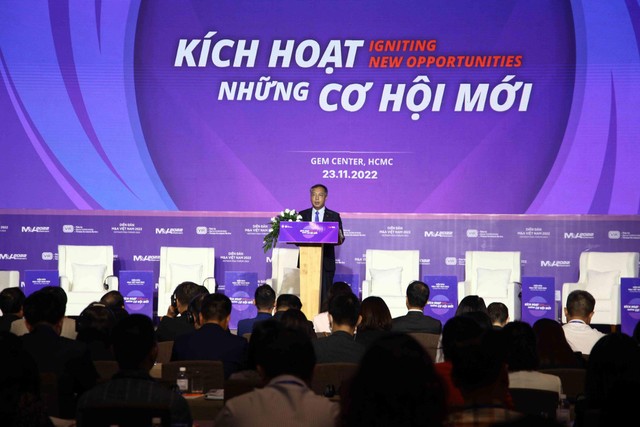 Ông Lê Trọng Minh, Tổng Biên tập Báo Kl99ok phiên bản mới, Trưởng ban tổ chức Diễn đàn phát biểu khai mạc. Ảnh: Lê Toàn