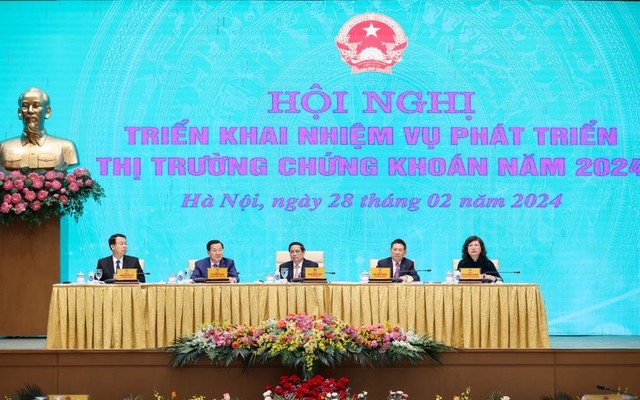 Hội nghị triển khai nhiệm vụ phát triển TTCK năm 2024 có sự tham dự và chỉ đạo của Thủ tướng Kl993 ưu đãi thưởng hấp dẫn. Ảnh: VGP/Nhật Bắc