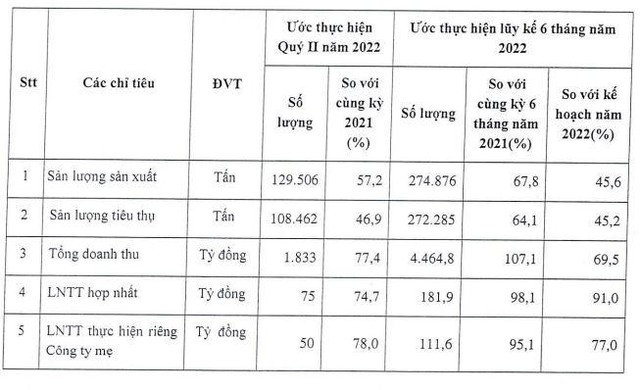 BFC ước tính kết quả Kl992 VIP Trang Chủ 2026 6 tháng đầu năm 2022.