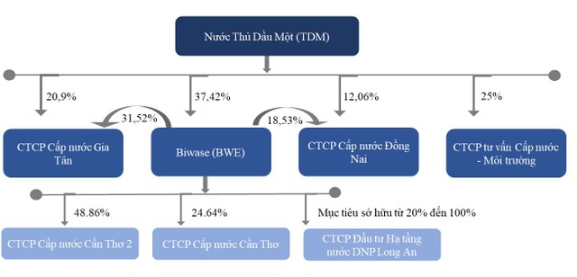 Sở hữu chéo giữa Nước Thủ Dầu Một, Biwase và các Công ty cấp nước