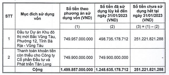 DIC Corp chưa giải ngân hết số tiền huy động năm 2021