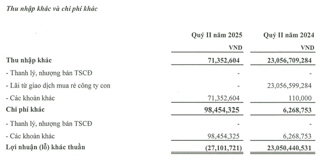 Nếu loại bỏ thu nhập khác, Kl99 nổ hũ cốt lõi của Create Capital Việt Nam vẫn tăng mạnh trong quý II và nửa đầu năm 2025.