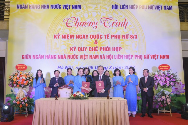 Lễ ký Quy chế phối hợp giữa NHNN và Hội Liên hiệp phụ nữ Việt Nam