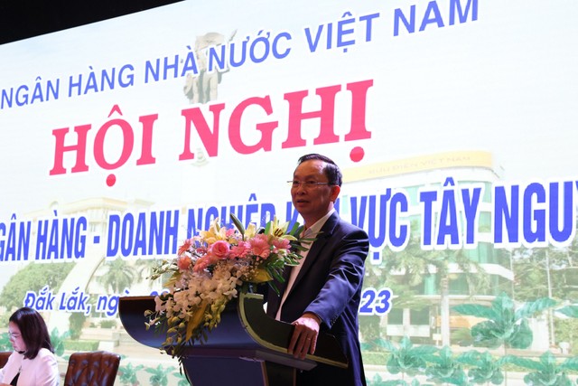 Ông Đào Minh Tú, Phó thống đốc thường trực NHNN phát biểu tại Hội nghị