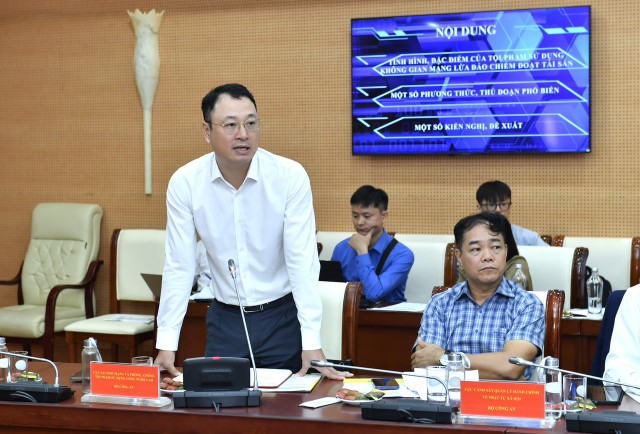 Ông Triệu Mạnh Tùng, Phó Cục trưởng Cục An ninh mạng và Phòng, chống Kl99ok khuyến mãi lớn sử dụng công nghệ cao, Bộ Công an phát biểu tại Hội thảo