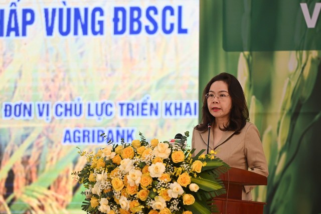 Bà Hà Thu Giang, Vụ trưởng Vụ Tín dụng các ngành Kl992 cổng game cá cược, NHNN chia sẻ thông tin tại sự kiện