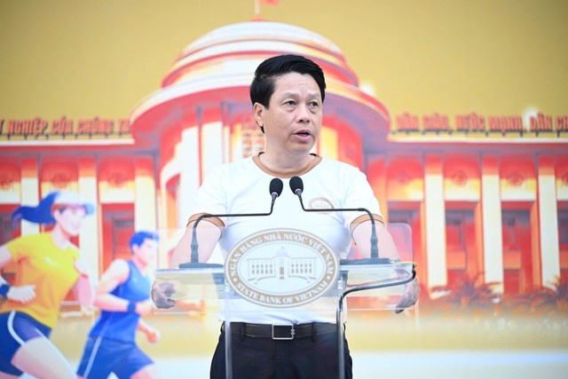 Ông Phạm Tiến Dũng, Ủy viên Ban Thường vụ Đảng ủy, Phó Thống đốc NHNN, Chủ tịch Công đoàn Link Vào Nhà Cái KL99 COM Tặng +199k Việt Nam phát biểu tại sự kiện