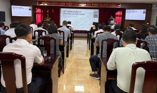 Toàn cảnh Hội nghị đào tạo ứng dụng phần mềm quản lý công việc và điều hành của VAMC diễn ra ngày 19/6