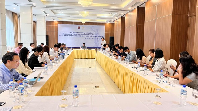 Toàn cảnh Hội thảo lấy ý kiến dự thảo Đề án “Nâng cao chất lượng, hiệu quả công tác hỗ trợ pháp lý cho Kl991.com World Cup 2026 Chính Thức giai đoạn 2021-2030” sáng 22/11 (ảnh: M.M)