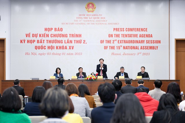 Toàn cảnh buổi họp báo chiều 3/1 (Ảnh: quochoi.vn)