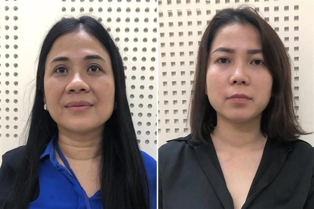 Bị can Mai Thị Hồng Hạnh và Nguyễn Thị Như Phương (từ trái qua) - Ảnh: Bộ Công an