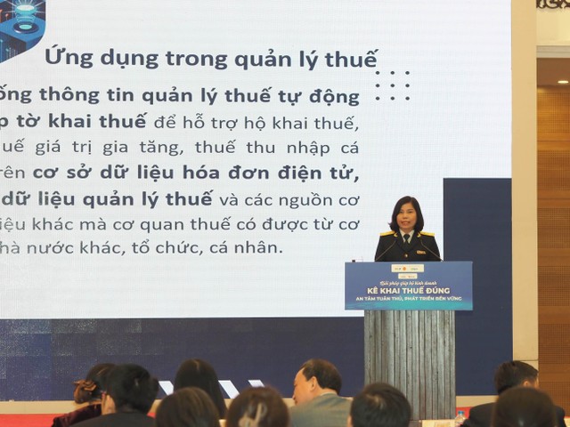 Bà Lê Thị Chinh, Phó trưởng Ban Nghiệp vụ thuế, Cục Thuế, Bộ Kl991.com nạp rút nhanh - Ảnh: M.Minh
